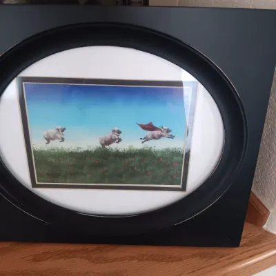 "TWO RABBITS IN A LANDSCAPE"