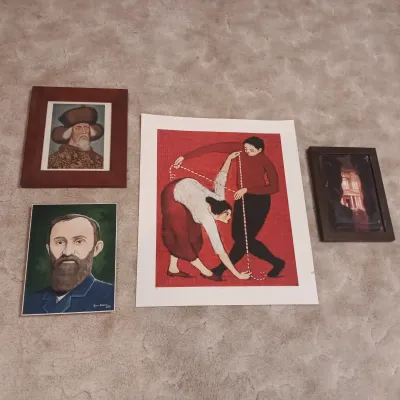 "THE MEASURING" SIGNED AND #'D PLUS 3 OTHER PICTURES