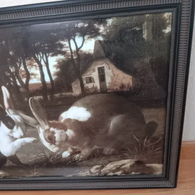 "TWO RABBITS IN A LANDSCAPE"