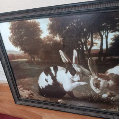 "TWO RABBITS IN A LANDSCAPE"