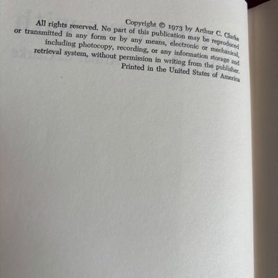 Rendezvous with Rama, Arthur C. Clarke, 1973 First Ed.