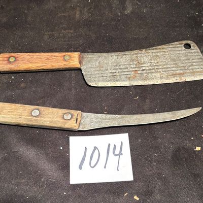 Vintage Meat Cleaver and Knife