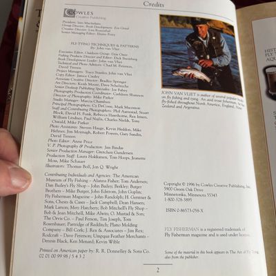 FLY-TYING TECHNIQUES & PATTERNS (THE COMPLETE FLY By John Van Vliet Hard cover