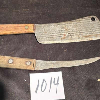 Vintage Meat Cleaver and Knife
