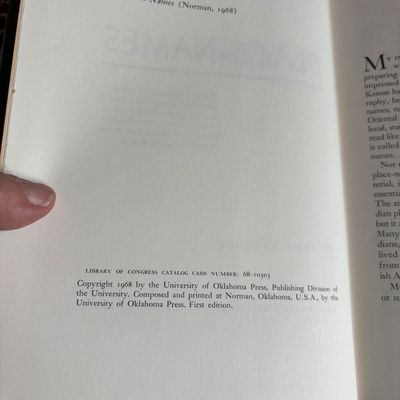 VTG INDIAN PLACE-NAMES By John Rydjord 1968 First Edition HB Book
