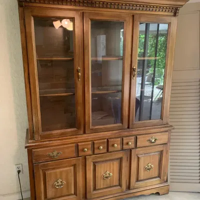 Large Wooden China Cabinet