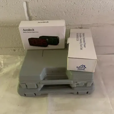 Electric Tools, Drill Set, And Battery Powered Digital Clock