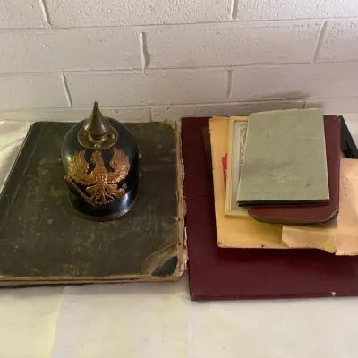 Vintage Military Helmet, History Books, Scrapbooks, And Vintage Boy Scout Memorabilia