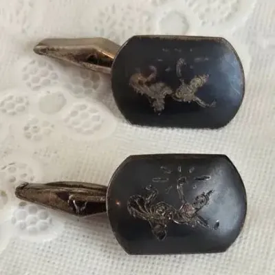(1) Pair Men's Sterling Silver Cufflinks