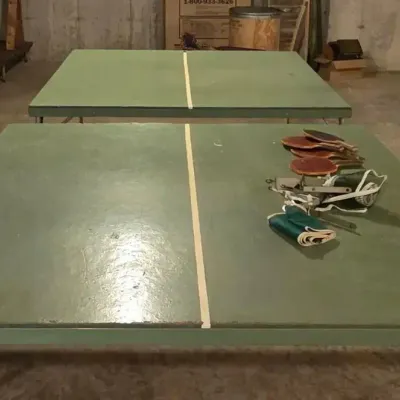 Vintage (2) Piece Ping Pong Table with Accessories 