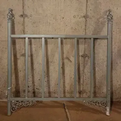 Silver Metal Twin Headboard 