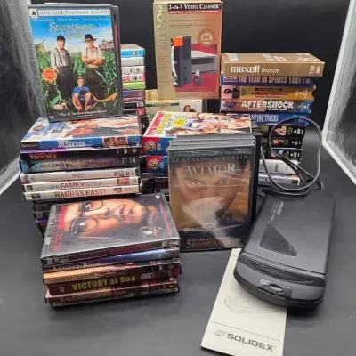 DVD's, VHS Tapes & Rewinder