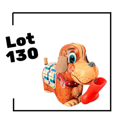 130 | VINTAGE | Tin Dog with Red Boot Boot | Yanoman