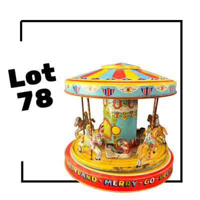 78 | VINTAGE | Merry-Go-Round | Tin Wind-Up