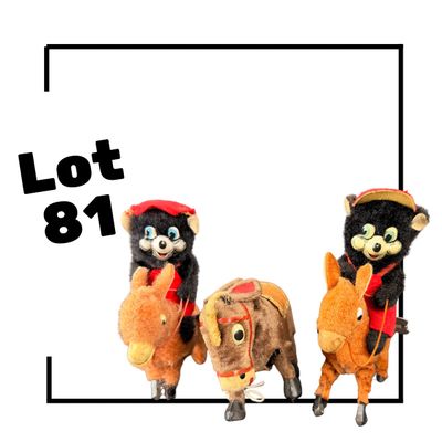 81 | VINTAGE | Trio of Donkeys | Bear Riders