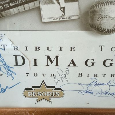 1984 Joe DiMaggio 70th Birthday Tribute Multi-Signed Poster – Resorts Casino – MLB Legends