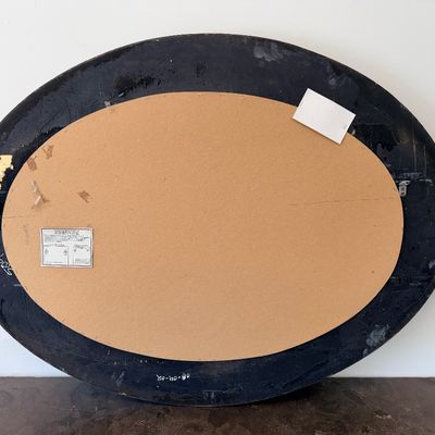 Large 48” Ornate Oval Beveled Wall Mirror – Black & Antiqued Gold