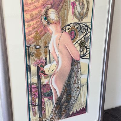 Mary Vickers (British 1940-) Serigraph Print Signed “Think Of Me” Framed