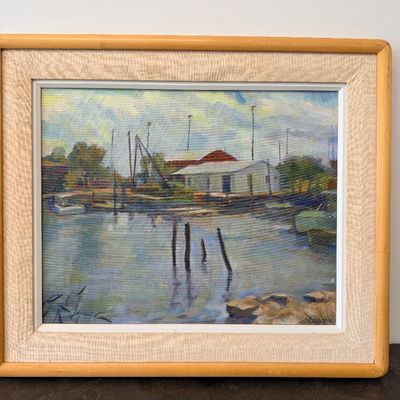 Marian D. Harris “West Atlantic City by Lakes Bay” Original Oil Painting