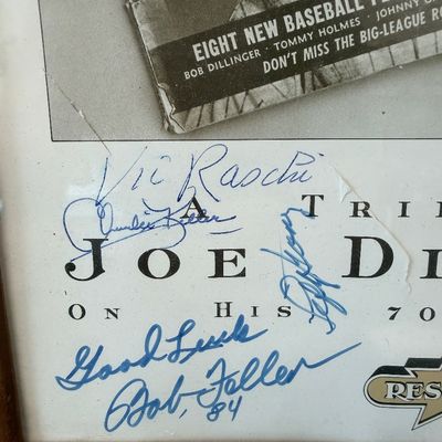 1984 Joe DiMaggio 70th Birthday Tribute Multi-Signed Poster – Resorts Casino – MLB Legends