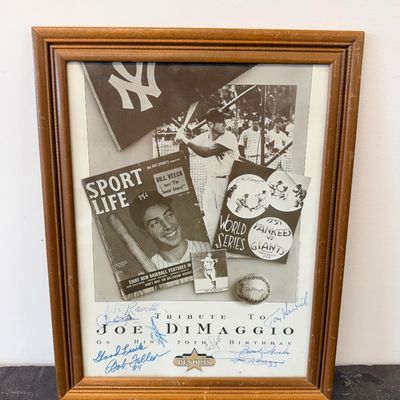 1984 Joe DiMaggio 70th Birthday Tribute Multi-Signed Poster – Resorts Casino – MLB Legends