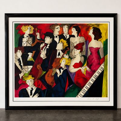 Linda Le Kinff Music Scene Signed Numbered Large Framed