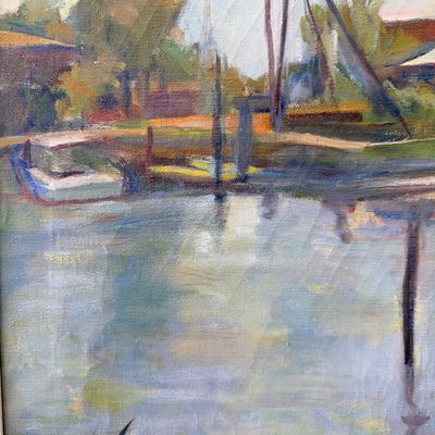 Marian D. Harris “West Atlantic City by Lakes Bay” Original Oil Painting