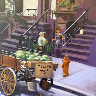 Steven Johnson Aryclic "Watermelon Man" Original Painting