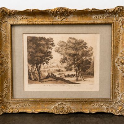 Richard Earlom After Claude Lorrain, Landscape with Figures and Cattle, Liber Veritatis Plate 77, 1810