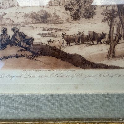 Richard Earlom After Claude Lorrain, Landscape with Figures and Cattle, Liber Veritatis Plate 77, 1810