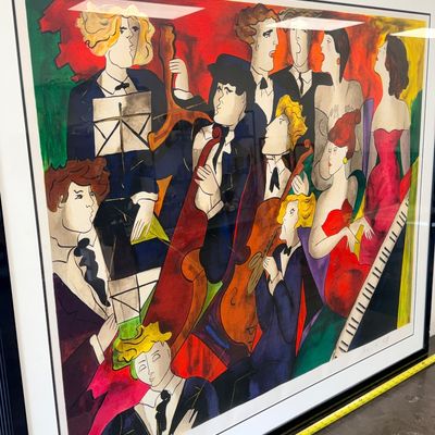 Linda Le Kinff Music Scene Signed Numbered Large Framed