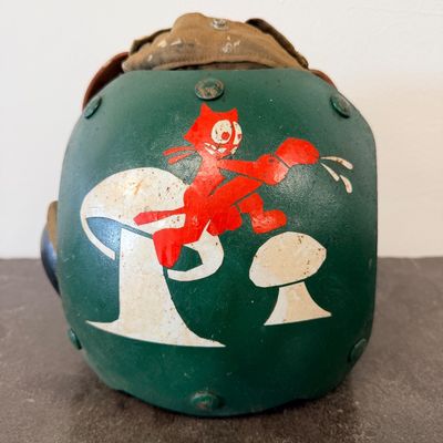 Vintage 1968 U.S. Navy Flight Deck Crewman Protective Helmet – USS Intrepid VF-31 Tomcatters