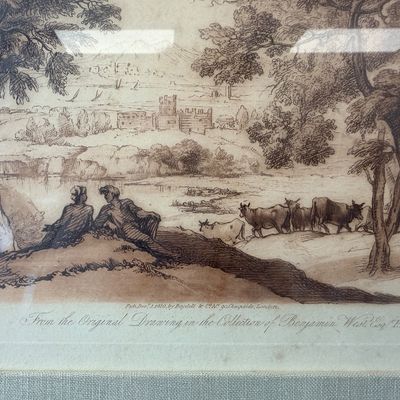 Richard Earlom After Claude Lorrain, Landscape with Figures and Cattle, Liber Veritatis Plate 77, 1810