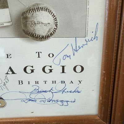 1984 Joe DiMaggio 70th Birthday Tribute Multi-Signed Poster – Resorts Casino – MLB Legends