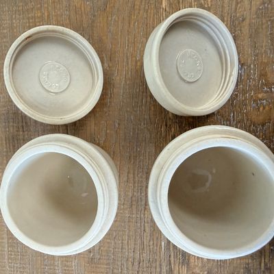 Lot of 5 Antique 1920s Ceramic Screw-Top Egg Coddlers
