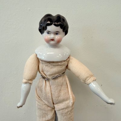 Antique German "low-brow" china head doll