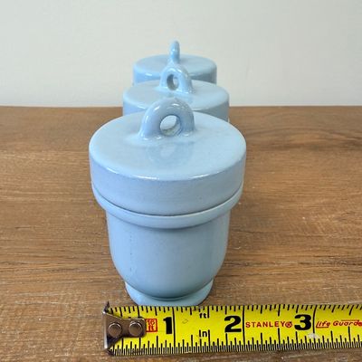 Lot of 5 Antique 1920s Ceramic Screw-Top Egg Coddlers