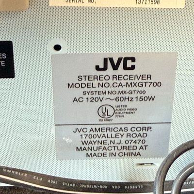 JVC MXTG700 Stereo System