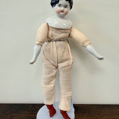 Antique German "low-brow" china head doll
