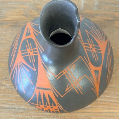 Signed Jorge Corona Guillen Mata Ortiz Blackware Olla Vase