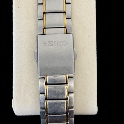 Seiko 2 Tone Chronograph Blue Dial Men’s Watch