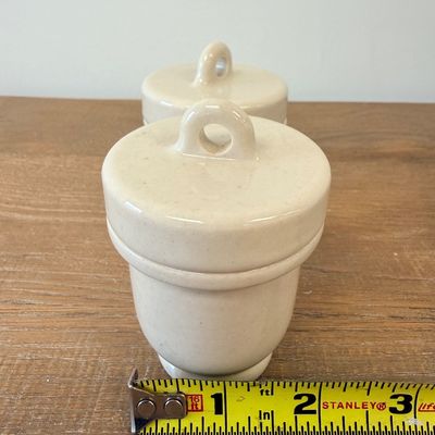 Lot of 5 Antique 1920s Ceramic Screw-Top Egg Coddlers