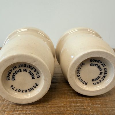 Lot of 5 Antique 1920s Ceramic Screw-Top Egg Coddlers