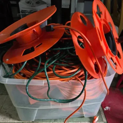 Bin Full Of Extention Cords