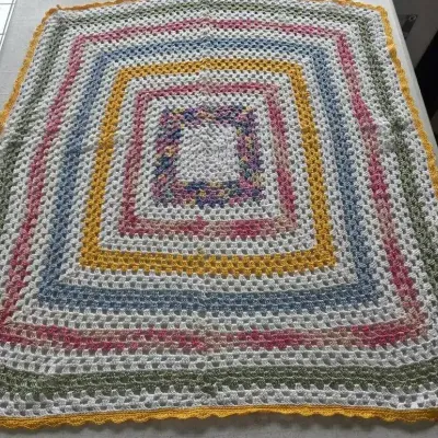 Handmade Multicolored Granny Square Crochet Items