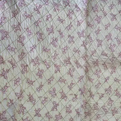 Hand Stitch Bunny Print Quilt