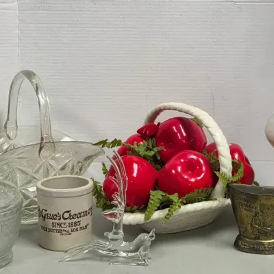 Glass And Brass Decor Lot