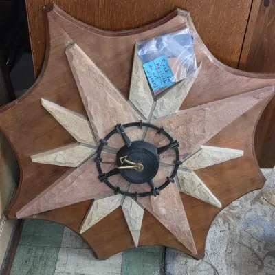 Very Heavy Stone Electric Clock MCM Design (Non Working)