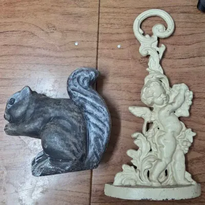 Concrete And Metal Cast Yard Decor