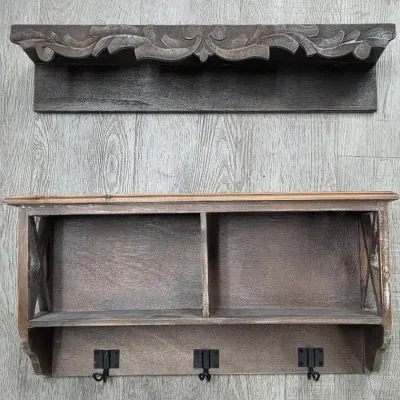 2 Wood Wall Shelfs